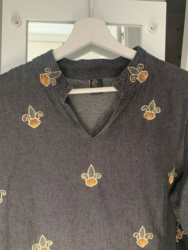 Vestido vaquero estampado flores