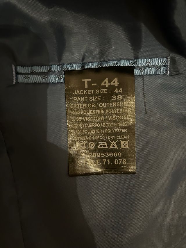 Traje de chaqueta azul hombre