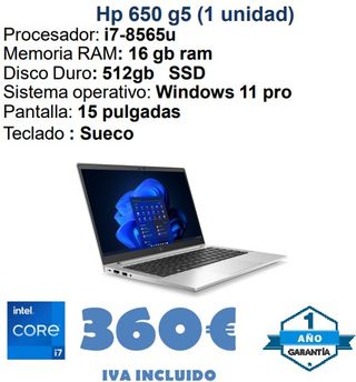 HP 650 G5 i7-8565U 16GB RAM 512GB SSD