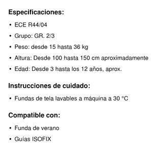 Silleta Coche Cybex con isofix