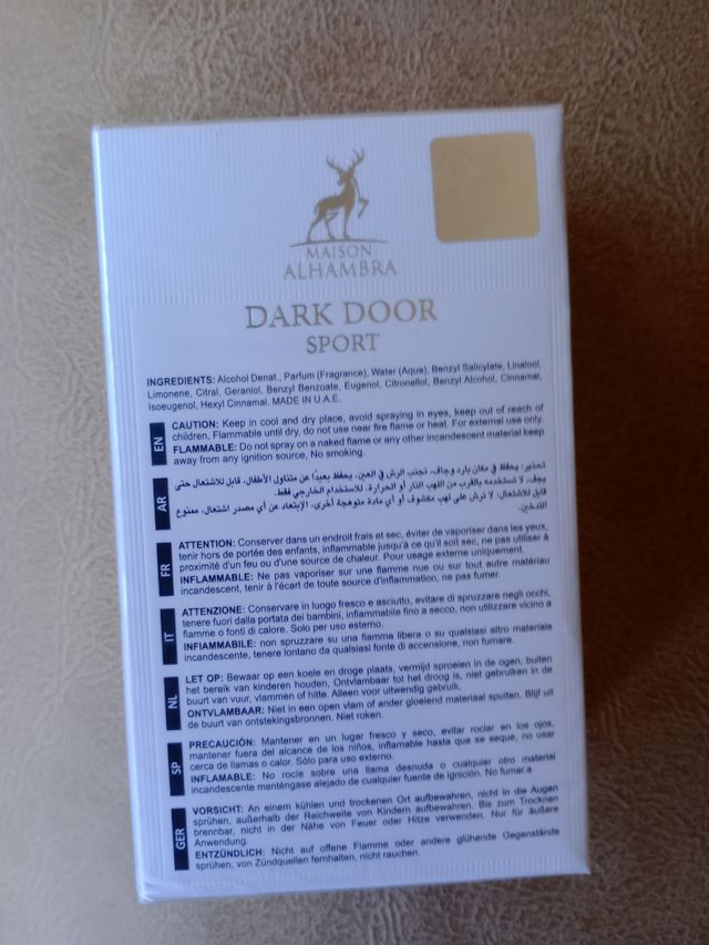 Perfume Dark Door Sport Intense Maison Alhambra