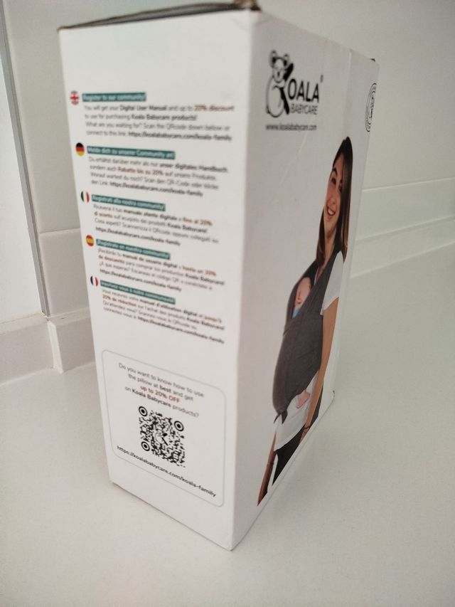 Pañuelo portabebés Koala Babycare gris