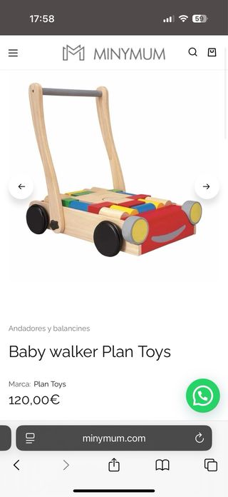 Andador Bebé Plan Toys “Baby Walker 5123”