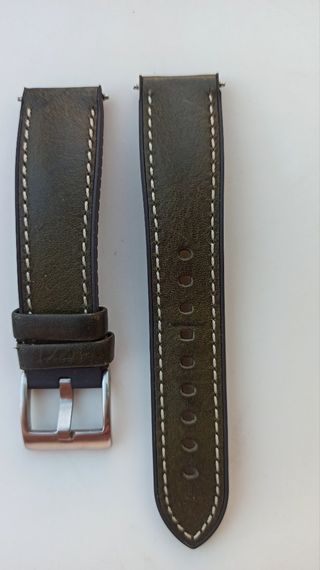 Correa de reloj de piel verde 20 mm