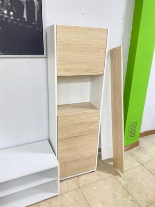 MUEBLE DE TELEVISION CON ESTANTERIA BLANCO CAMBRIA