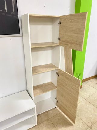 MUEBLE DE TELEVISION CON ESTANTERIA BLANCO CAMBRIA