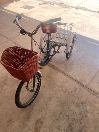 Triciclo infantil con cesta.