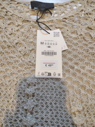 Jersey Zara calado beige talla M