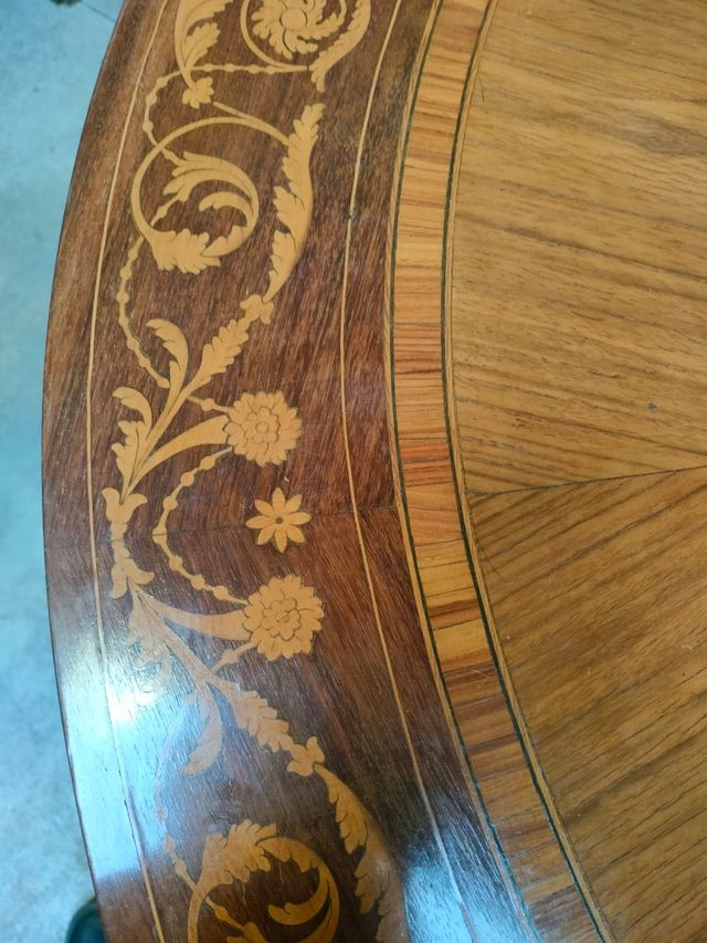 Tavolo fine 800 intarsio floreale 6 sedie abbinate