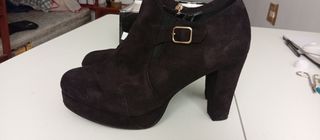 Botines tacón mujer talla 40 negros