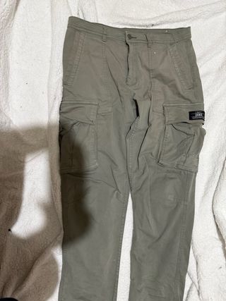 Pantalones Cargo Zara Verde 