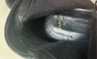 Botines Mango Piel Negros Tacon