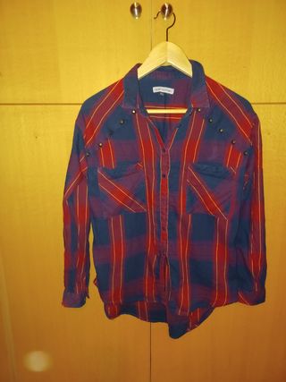 Camisas manga larga a cuadros, Bershka, S