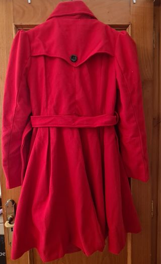 Abrigo Lana Gabardina Mujer QWIND Rojo