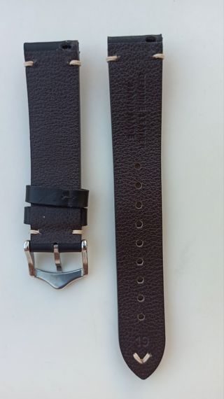 Correa de reloj BISONSTRAP negra 19mm