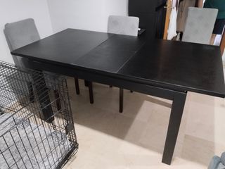 Mesa de comedor extensible negra