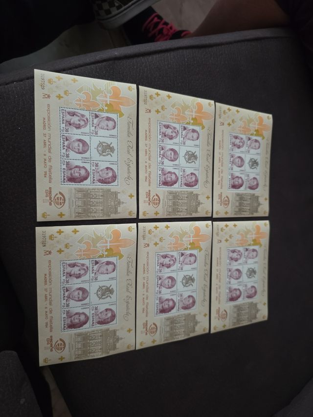 Sellos Familia Real Española 1984 - Planchas x6