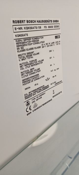 Nevera Combi Bosch no Frost energía A+