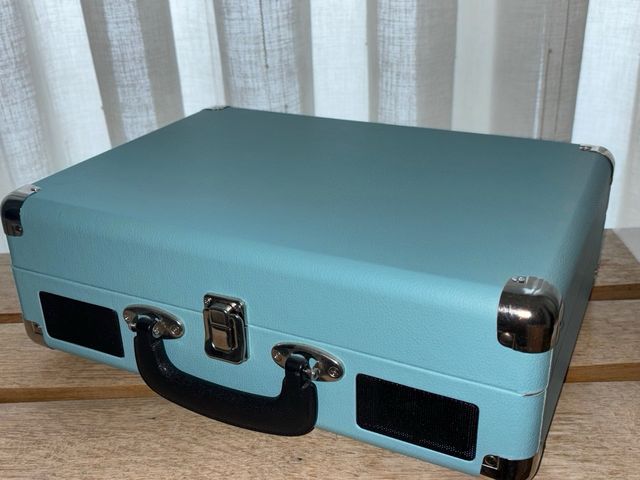 Reproductor Vinilos Portátil Azul y Negro