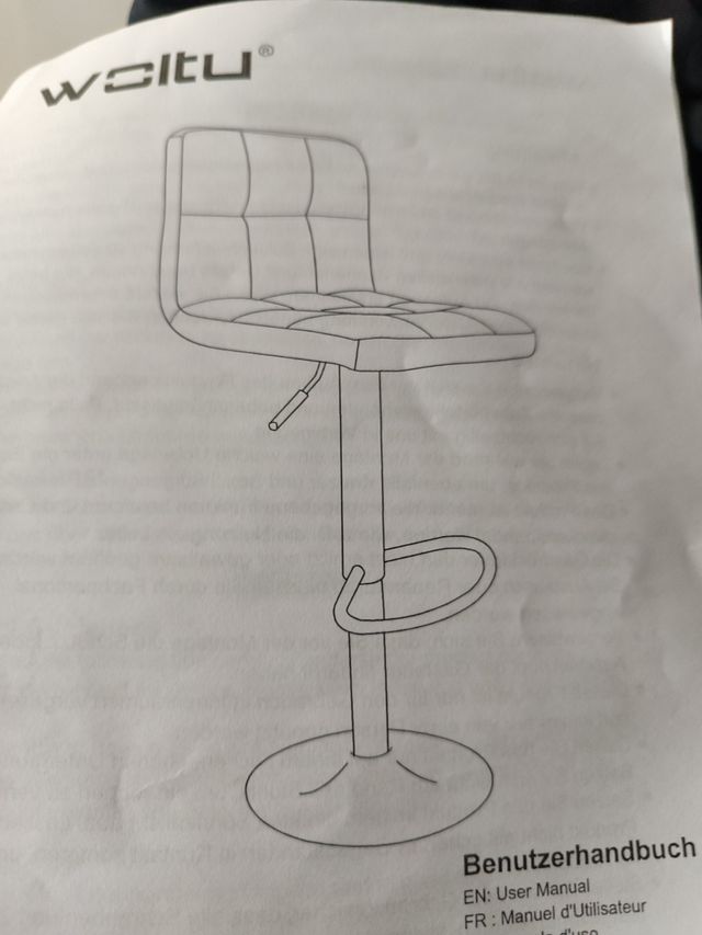 ✅Taburetes Altos Blanco Cuero Sintético nuevos