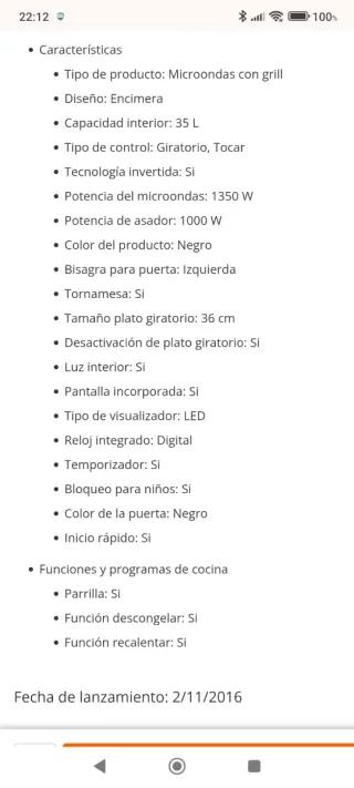 Microondas LG MH7265DPS