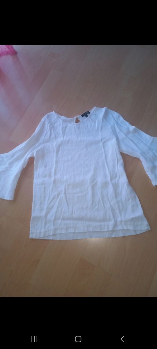 Blusa blanca manga acampanada
