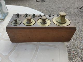 Juego Pesas Balanza Antigua