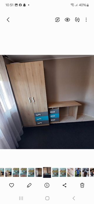 Armario de madera con escritorio