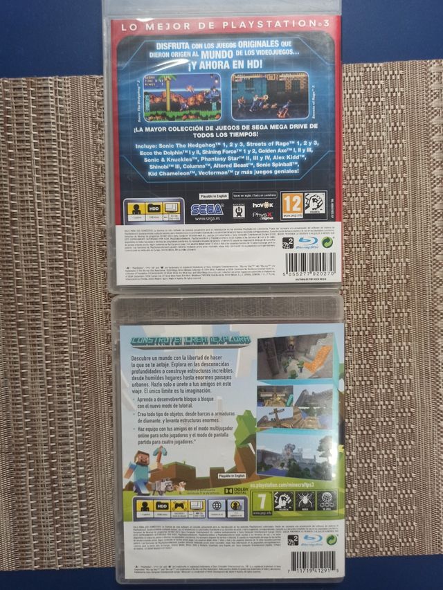 Lote Juegos PS3: Minecraft y Mega Drive Collection