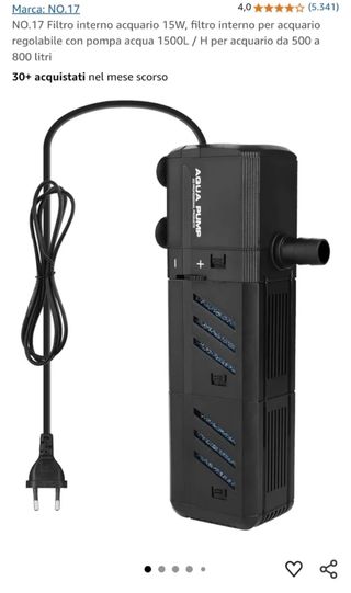 Filtro interno acquario 15W 1500 Litri/Ora