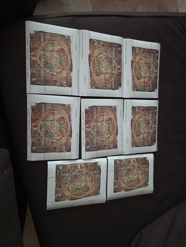 Sellos España Tapiz Creación Gerona 25 ptas x8