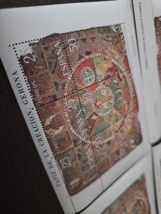 Sellos España Tapiz Creación Gerona 25 ptas x8