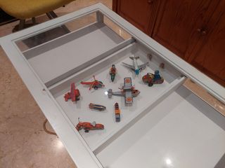 Mesa de centro madera blanca aspecto envejecido