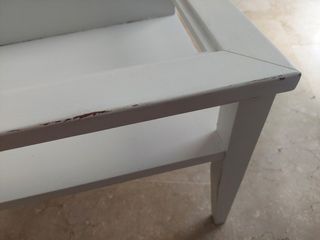Mesa de centro madera blanca aspecto envejecido