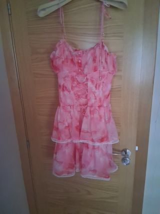 Vestido Fetiche Suances Rosa y Rojo