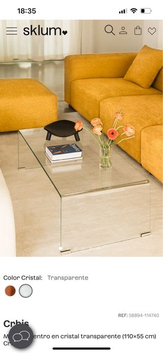 Mesa centro cristal Sklum Transparente