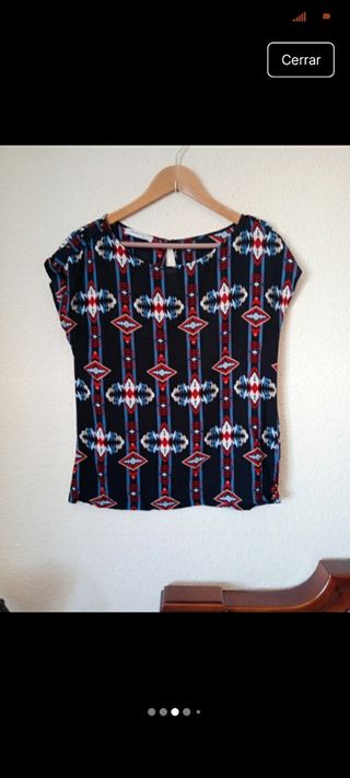 Blusa estampada mujer Blanco  Talla M