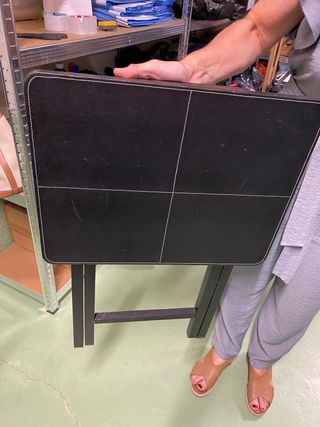 Mesa plegable polipiel marrón