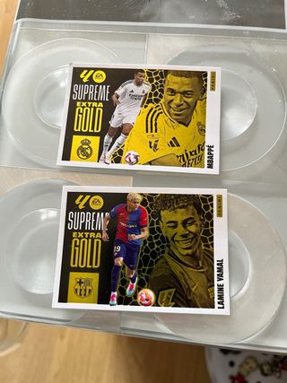 Cromo Liga Mbappé y Lamine Yamal Extra Gold 25/26