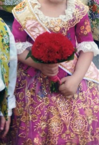 Traje de Fallera de niña Fucsia