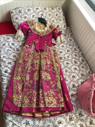 Traje de Fallera de niña Fucsia