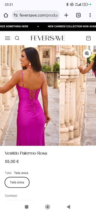 Vestido Palermo Rosa FEVERSAVE