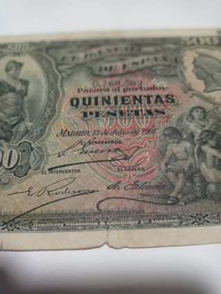 Billete 500 Pesetas Banco de España 1907