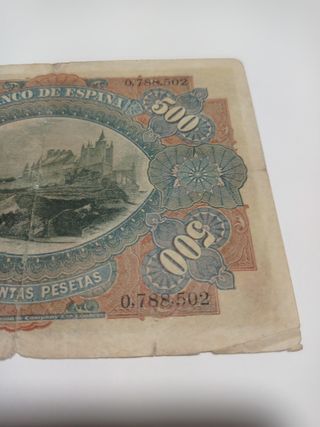 Billete 500 Pesetas Banco de España 1907