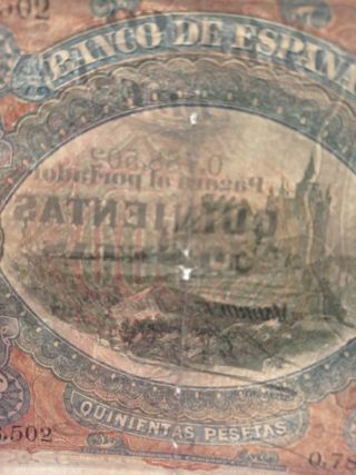 Billete 500 Pesetas Banco de España 1907
