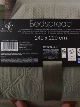 Colcha verde 240x220 cm