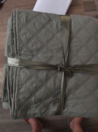 Colcha verde 240x220 cm