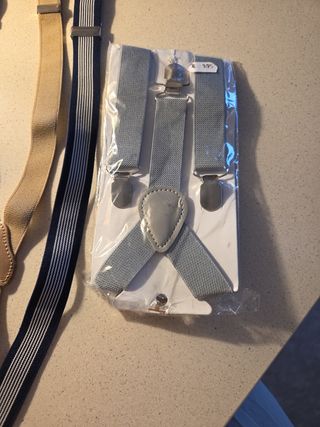 Tirantes beige y azul