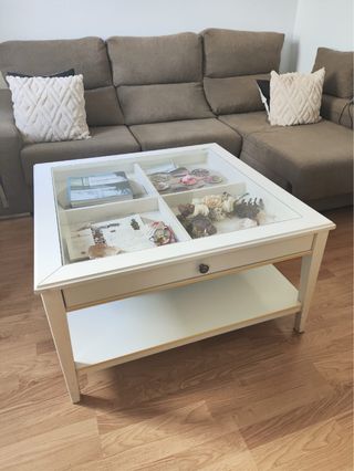 Mesa de centro salón con cristal