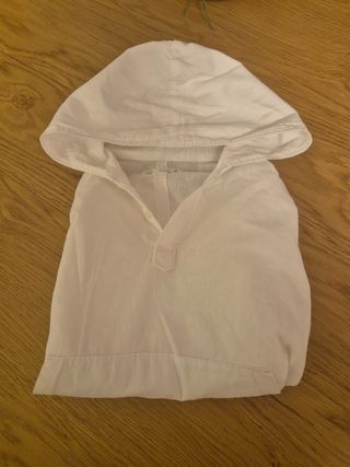 Camisa de niño blanca con capucha talla 11-12